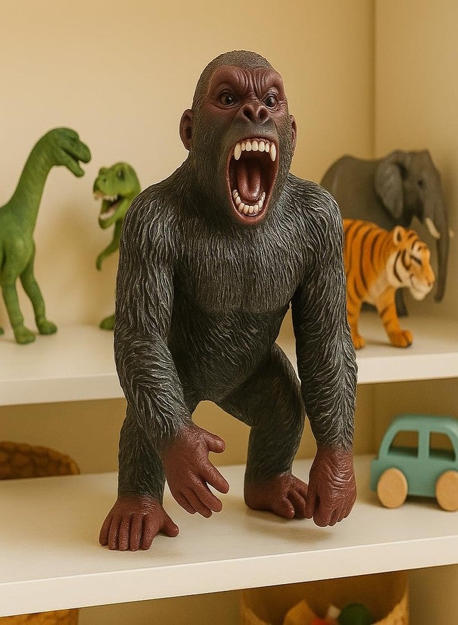 DTR Creation Gorilla Action Figure Toy ? 30 cm Realistic Black & Brown Wild Animal Model | Jungle King Collectible | Birthday Gift for Boys & Girls - Image 4